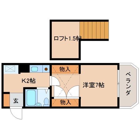 近鉄奈良駅 徒歩34分 3階の物件間取画像